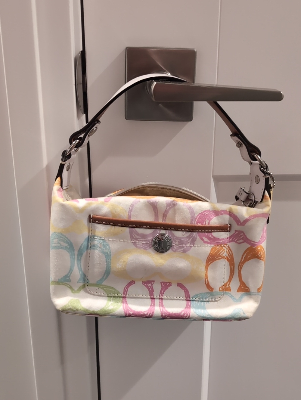 Coach Vintage Y2K Hamptons Weekend Scribble Pastel Print Shoulder Bag